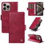 tui en cuir pour apple iphone 15 pro max 6. 7 [ housse de tlphone srie motif litchi simple] - rouge ...