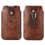 �tui en cuir � double pochette pour t�l�phone portable pour hommes outil de suspension ceinture clip ...