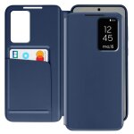 �tui fen�tre pour samsung galaxy s25 avec clapet porte - carte bleu nuit