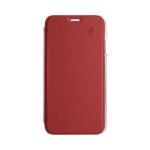 �tui folio premium - beetlecase - iphone 12 / iphone 12 pro - cuir rouge - dos en cristal - aimant�
