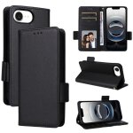 Etui pour iphone 16e - housse en pu cuir - antichoc - noir - protection intgrale - rabat