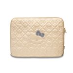 �tui pour ordinateur portable - hello kitty - zip pu quilted bows - 13 / 14 - beige - or