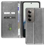 �tui portefeuille - avizar - xiaomi redmi 15 5g - gris - grain� - fonction stand