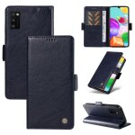 Etui pour samsung galaxy a41 6. 1 etui cuir v�ritable anti - choc protection housse - bleu fonc� grain ...