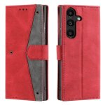 �tui portefeuille pour samsung galaxy a56 (5g) - coque rabat - rouge - cuir synth�tique - support int�gr� ...
