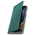 Étui pour smartphone - motorola - moto e15 / g05 - cuir vegan - support vidéo - vert Étui pour smartphone - motorola - moto e15 / g05 - cuir vegan - support vidéo - vert