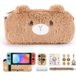 Etui switch ns 15 en 1 accessoires sac transport brun housse ours protection ecran