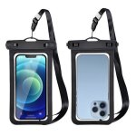 �tui t�l�phone �tanche - 1 pi�ce protection compl�te sous eau - noir - convient pour smartphones �tiquette ...