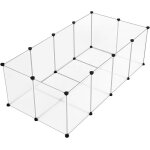 Eugad enclos lapin avec fond parc chiot cage hamster parc modulable pour cochon d?inde 142x72x45cm transparent ...