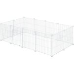 Eugad lapin enclos int�rieur cage modulable avec porte diy parc cochon dinde cl�ture r�glable 142x72x36cm ...