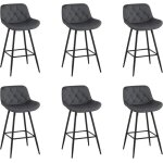 Eugad tabouret de bar lot de 6 chaise bar en velours avec dossierergonomique avec repose - pieds mtalliques ...