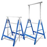 Eulenke lot de 2 tr�teaux pliables t�lescopiques hauteur r�glable (80 - 130cm) charge maximale 200 kg ...