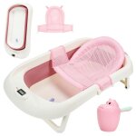 Eulenke baignoire b�b� pliable baignoire b�b� ergonomique avec pieds antid�rapants pour b�b�s (rose + ...