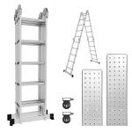 Eulenke �chelle pliant multifonction 5. 8m 7 en 1 pliable en aluminium 4x5 marches echelle