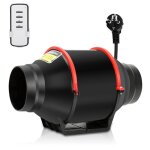Eulenke extracteur de conduit de ventilateur de conduit 150mm 75w a�rateur 540m� / h avec t�l�commande ...