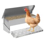 Eulenke mangeoire poules automatique 5kg ? distributeur en acier galvanis� avec p�dale auto - ouverte ...