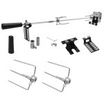 Eulenke set de brochettes en acier inoxydable 107 cm avec moteur 220 v 240 v 2 brochettes �lectriques ...