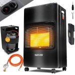 Eurocatch nayver po�le � gaz - chauffage mobile - incl. tuyau et r�gulateur de pression - noir - 4200w ...