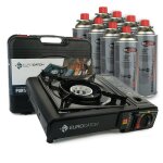Eurocatch - rchaud  gaz - avec 8 bonbonnes de gaz - rchaud  gaz - rchaud de camping - brleur  ...