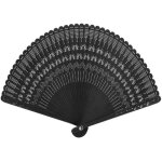 �ventail pliable - �ventail portatif en bambou et soie pour femmes et filles 1 pi�ce (noir)