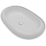 �vier bassin moderne - lavabo en forme ovale c�ramique 63 x 42 cm blanc - lavabo de salle de bain � vasque@359 ...