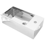 �vier bassin moderne - lavabo avec trop - plein 49 x 25 x 15 cm c�ramique argent� - lavabo de salle de ...