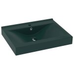 �vier bassin moderne - lavabo avec trou de robinet vert fonc� mat 60x46 cm c�ramique - lavabo de salle ...