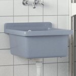 Évier à poser bdm - lavabo pour montage murale gris 40x40x24 cm résine deco j4307632 Évier à poser bdm - lavabo pour montage murale gris 40x40x24 cm résine deco j4307632
