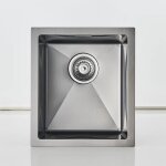 Evier de cuisine en inox 55x 45 cm evier inox avec filtre de vidange�vier 1 bac noir avec robinet extensible ...