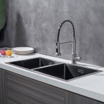 Evier cuisine 2 bacs inox lomazoo vermont 815x450 mm anthracite