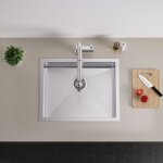 Évier cuisine 55x44x19cm Évier à encastrer avec ensemble de drainage Évier 1 bac en inox pour meuble ... Évier cuisine 55x44x19cm Évier à encastrer avec ensemble de drainage Évier 1 bac en inox pour meuble ...