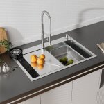 �vier de cuisine - dewinner - double marche int�gr�e - 70x45x22 cm - distributeur savon & planche