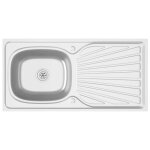 Évier de cuisine - ashata - rectangulaire - inox - 1000x500x155mm - réversible Évier de cuisine - ashata - rectangulaire - inox - 1000x500x155mm - réversible