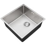 �vier de cuisine - auralum max - 44x44cm - inox - antibact�rien - sous plan - 1 bac