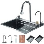 �vier cuisine en acier inoxydable avec robinet extractible grand �vier simple affichage num�rique int�gr� ...