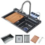 Évier cuisine cascade inox professionnel robinet de cuisine lavabo cuisine à encastre multifonctionnelr ... Évier cuisine cascade inox professionnel robinet de cuisine lavabo cuisine à encastre multifonctionnelr ...