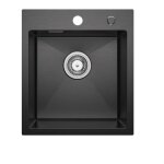 vier de cuisine - cecipa - 40 x 45 cm - inox - noir - 1 bac