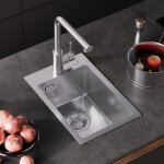 vier de cuisine - cecipa max - 30x45cm - inox bross - installation  poser - 1 bac