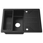 �vier de cuisine - cecipa max - 65x45cm - granit - avec �gouttoir r�versible et basket