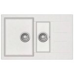 �vier de cuisine double lavabo 80 x 50 cm granit blanc 02 0002344