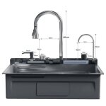 �vier de cuisine grand bac simple acier inoxydable 304 affichage num�rique robinetterie distributeur ...