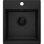 Evier cuisine en granit 38x44cm lavabo 1 bac + kit de vidage riga easy de primagran tout noir Evier cuisine en granit 38x44cm lavabo 1 bac + kit de vidage riga easy de primagran tout noir