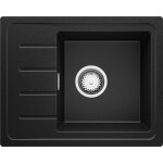 Evier cuisine en granit 55x44cm lavabo 1 bac + kit de vidage copenhague easy noir de primagran