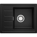 Evier cuisine en granit 55x44cm lavabo 1 bac + kit de vidage copenhague easy de primagran noir m�tallis� ...