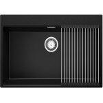 Evier cuisine en granit 78x50cm lavabo 1 bac + kit de vidage + accessoire oslo top de primagran noir Evier cuisine en granit 78x50cm lavabo 1 bac + kit de vidage + accessoire oslo top de primagran noir