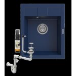 �vier de cuisine en granit � un bac bleu marine siphon best