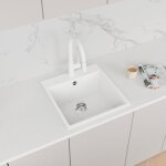 Evier cuisine en granit - blanc amber �vier au meble 50 siphon 1 bac stonestyle #9769