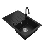 Evier cuisine en granit - noir accessoire lapis - �vier au meble 45 siphon 1 bac stonestyle #7095