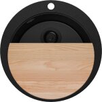 Evier cuisine granit rond 53x53cm evier 1 bac + kit de vidage + accessoires pise max top de primagran ...