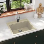 Évier de cuisine granit - vidaxl - seul lavabo - beige Évier de cuisine granit - vidaxl - seul lavabo - beige